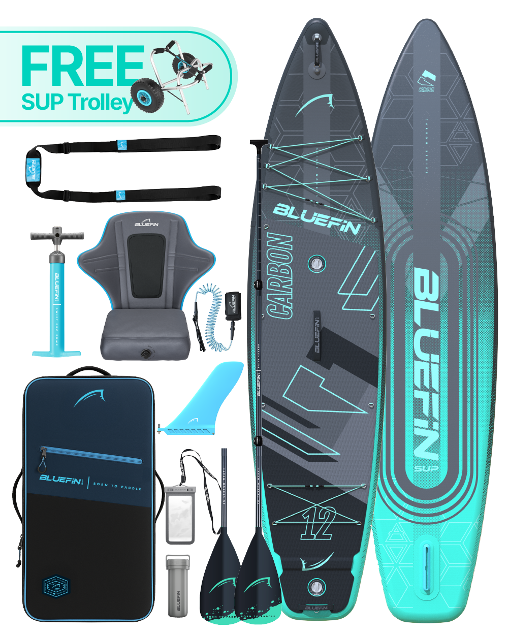 Neues Carbon 12' Premium aufblasbares SUP-Board
