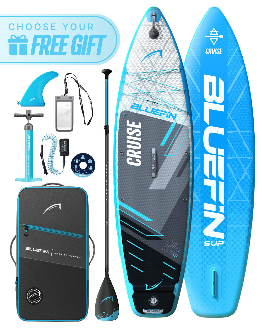 Cruise 10'8 Inflatable Paddleboard SUP - Blue