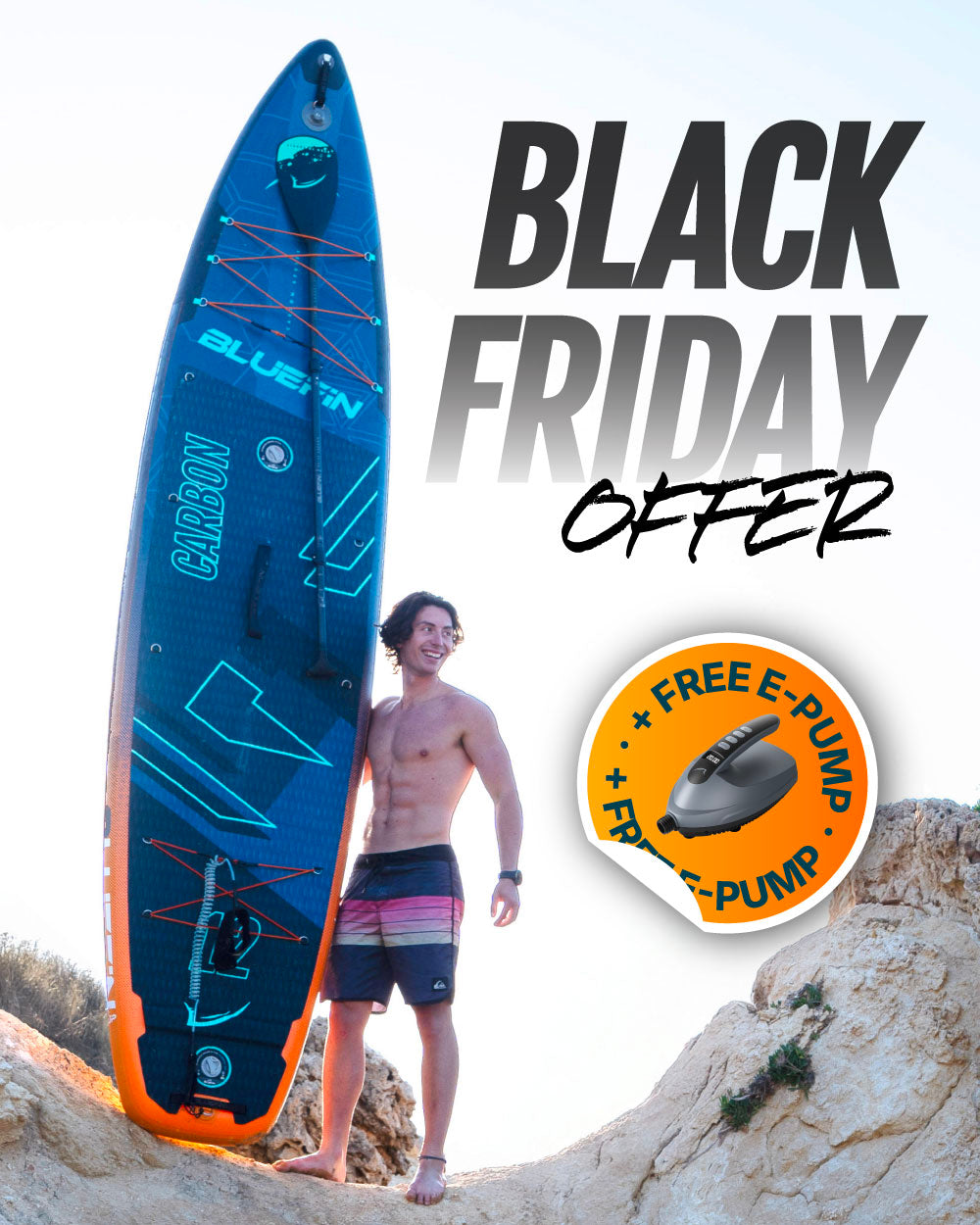 Tavola da SUP Gonfiabile Premium Orange Carbon 12'