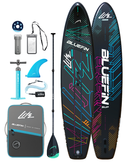 Paddleboard SUP gonfiabile premium da 12' arancione in carbonio