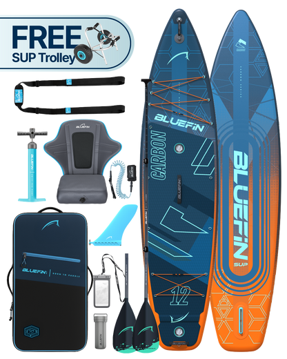 Orange Carbon 12' Premium Inflatable SUP Paddleboard