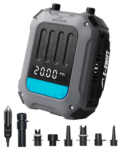 Tragbare Elektropumpe mit Digitalanzeige (20,00 PSI), sechs Düsenaufsätzen und Autoladegerät