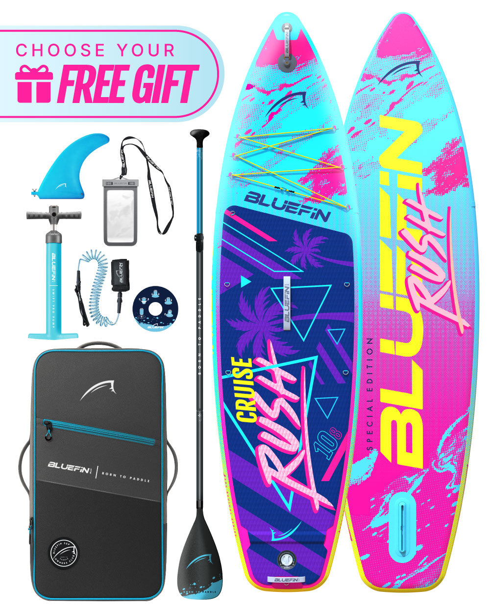 Cruise 10'8 Rush Édition Limitée Premium Paddleboard Gonflable SUP